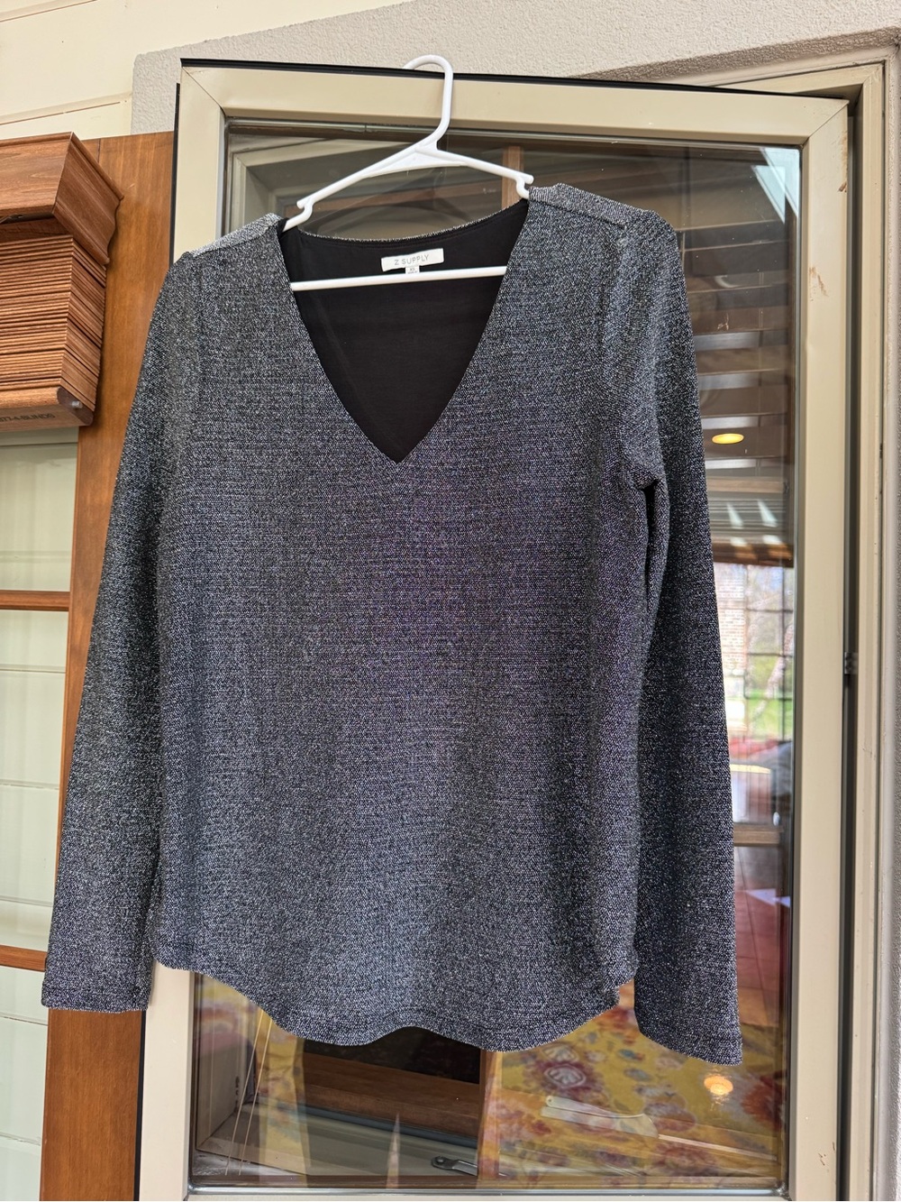 Z Supply Charcoal Metallic-Trim Tee